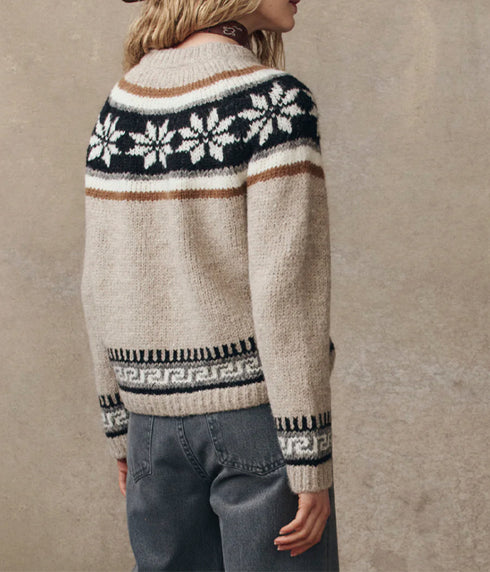 The Snowflake Fairisle Pullover - Oat